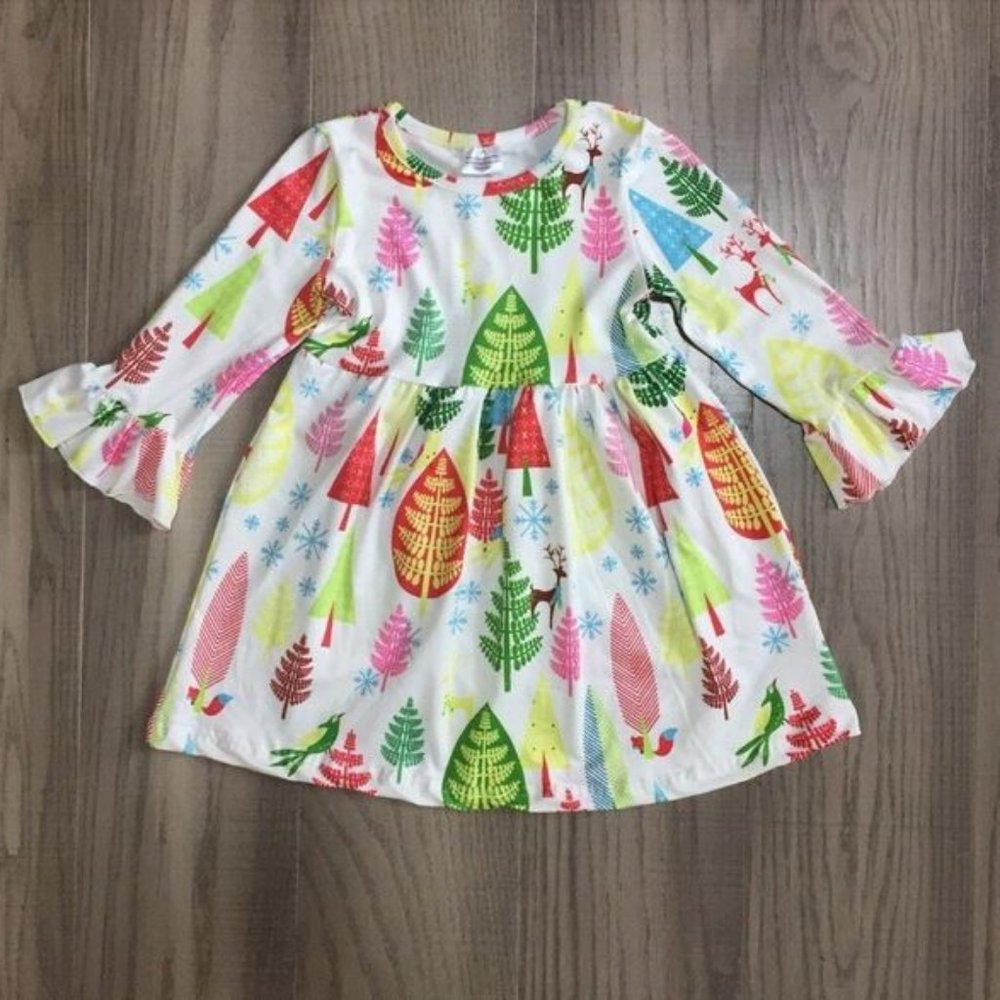 Boutique Christmas Tree Girls Dress